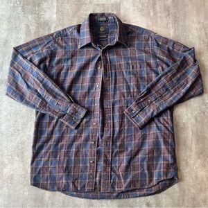 Vintage Viyella Flannel Shirt Cotton Wool Blend Mens XL Made in Canada